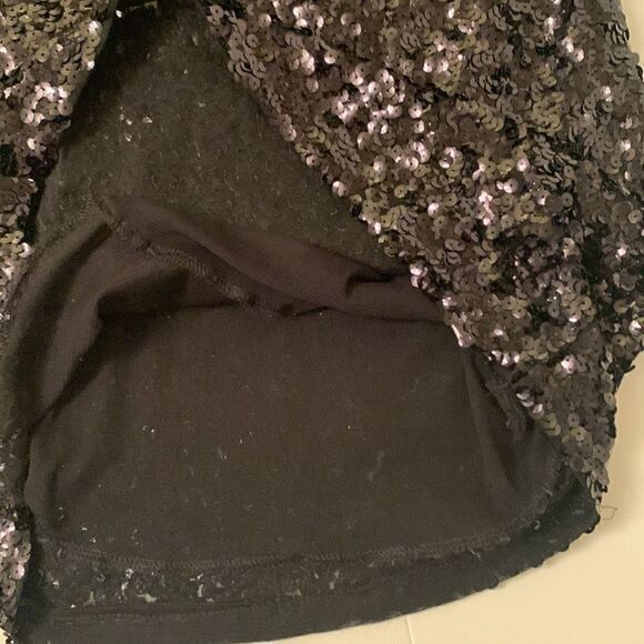 Amber Blue Black Sequins Mini Dress Size L - Picture 7 of 7